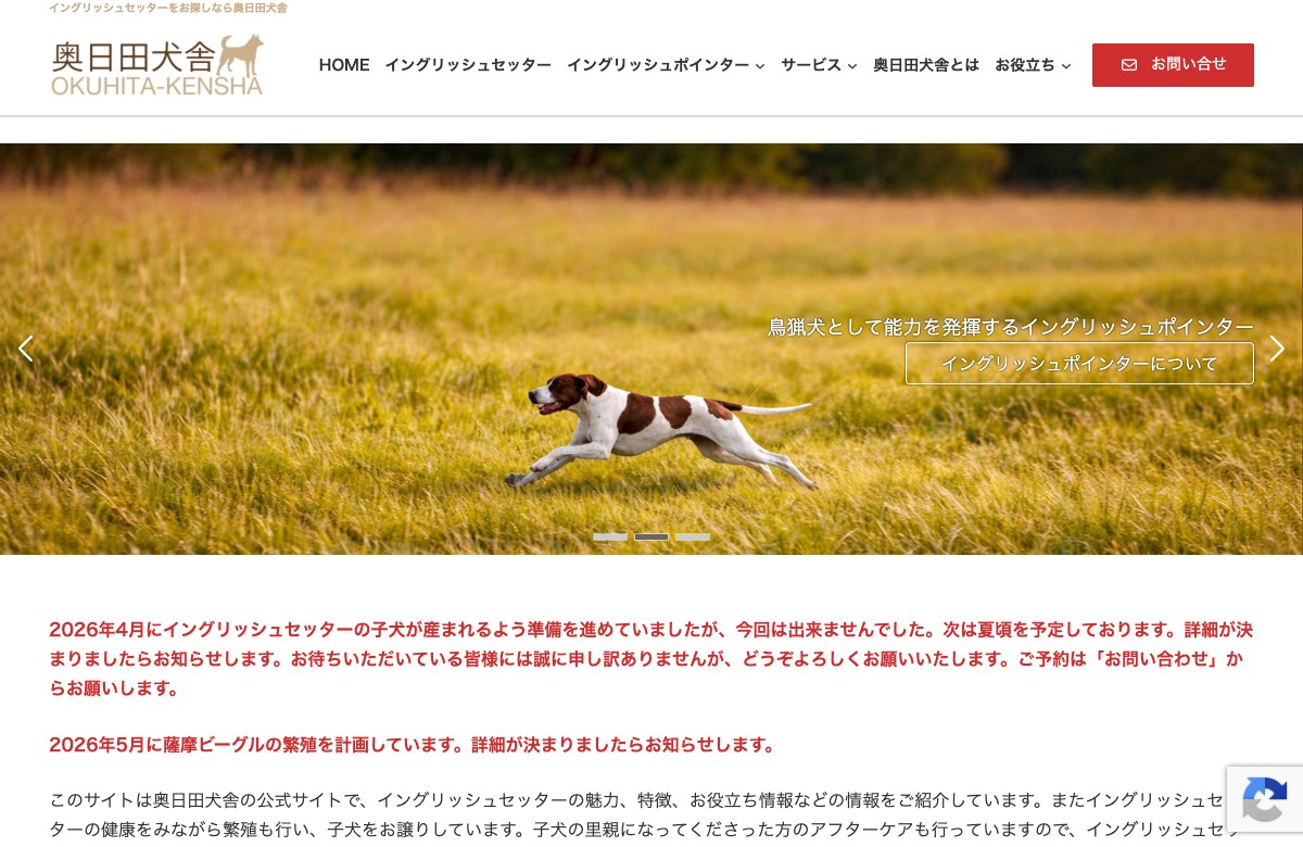 奥日田犬舎 公式サイト
