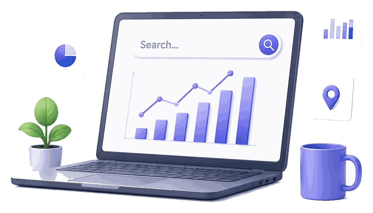 SEOで検索集客を伸ばすイメージ